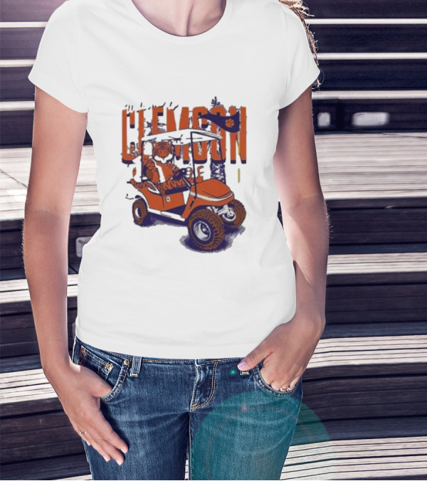 Clemson Tigers Golf Cart Mascot Adventure T-Shirt