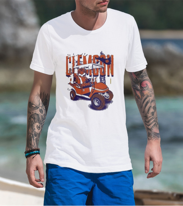 Clemson Tigers Golf Cart Mascot Adventure T-Shirt