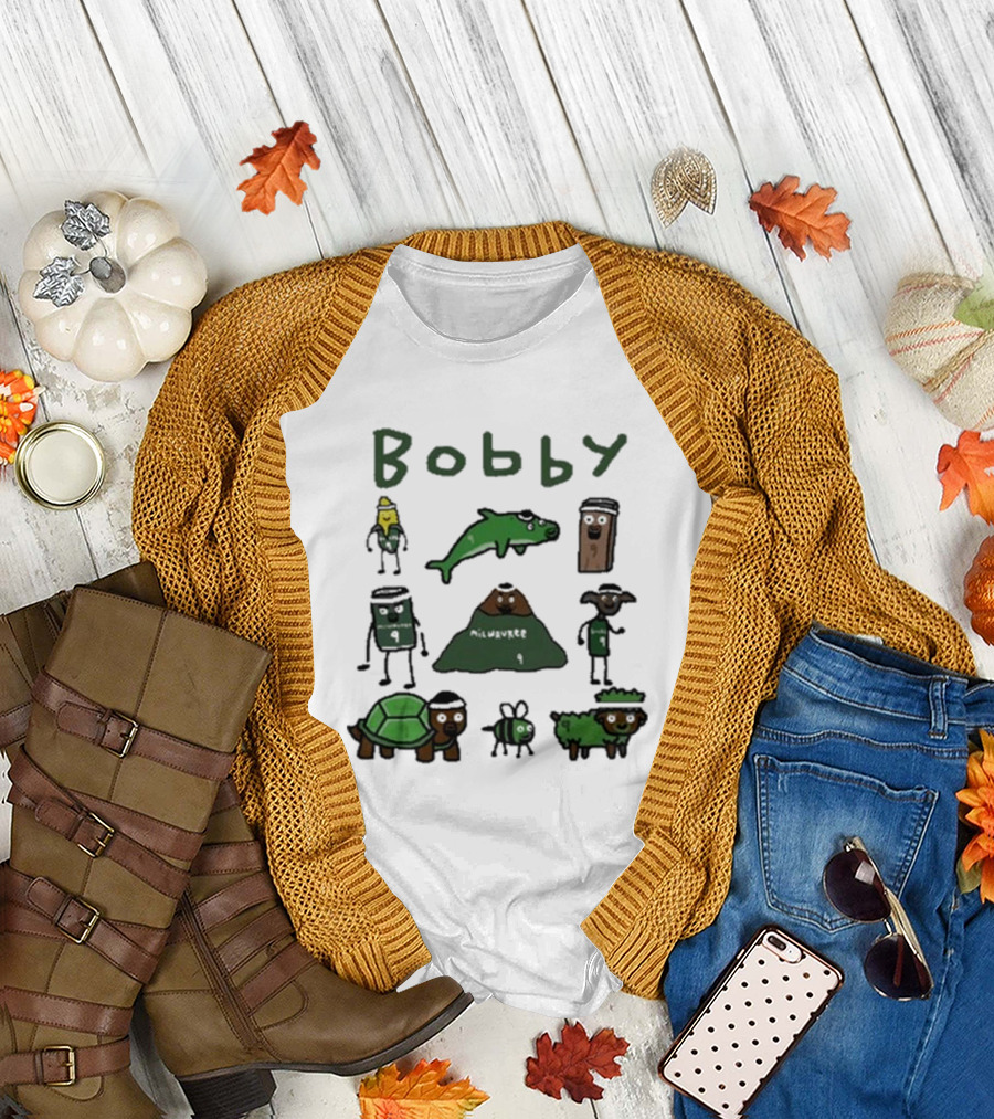 Bobby Milwaukee Nine Characters with Animals and Mountain T-Shirt