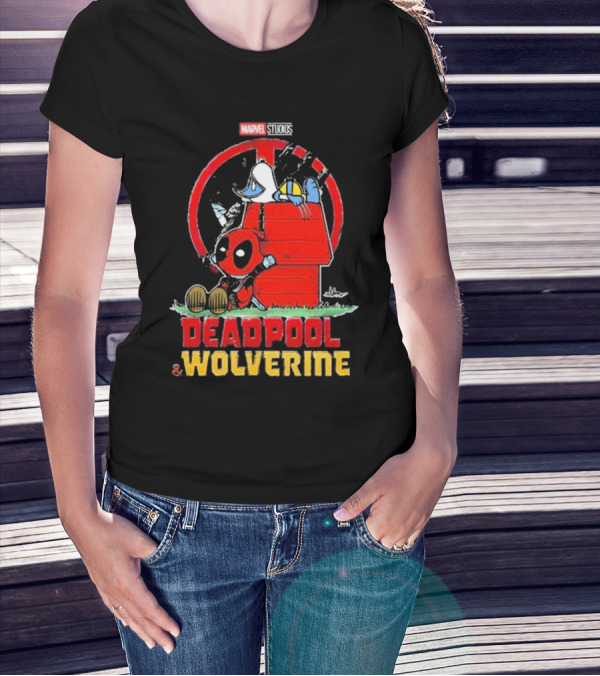 Marvel Studios Deadpool And Wolverine Peanuts Snoopy Crossover T-Shirt