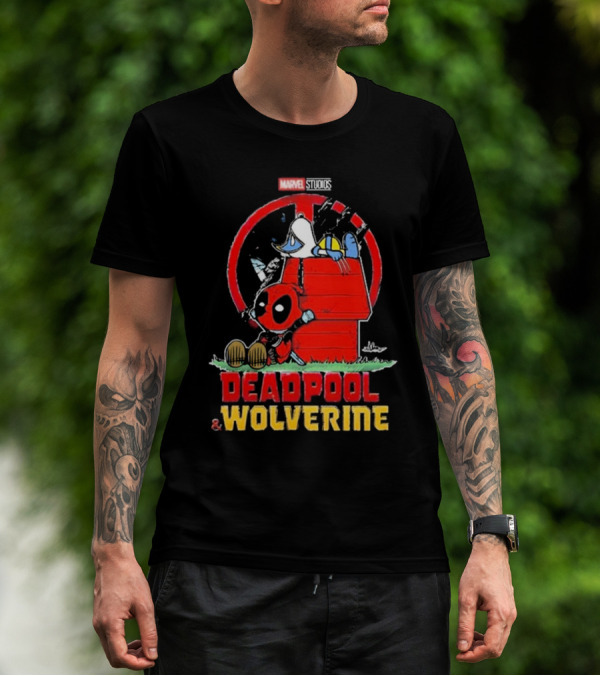 Marvel Studios Deadpool And Wolverine Peanuts Snoopy Crossover T-Shirt