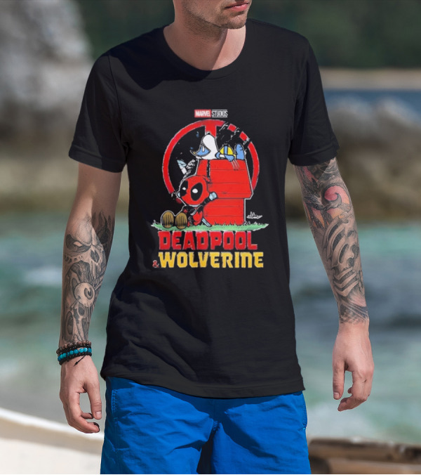 Marvel Studios Deadpool And Wolverine Peanuts Snoopy Crossover T-Shirt