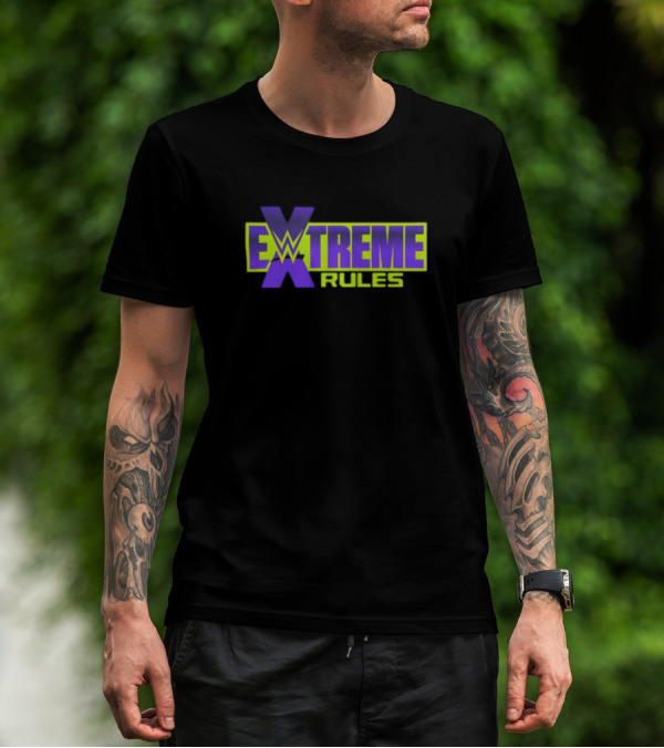 WWE Extreme Rules Event Logo Purple Yellow T-Shirt