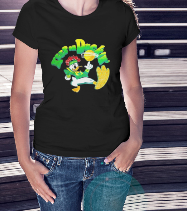 Keep On Duckin' Oregon Ducks Mascot Basketball Dunk T-Shirt