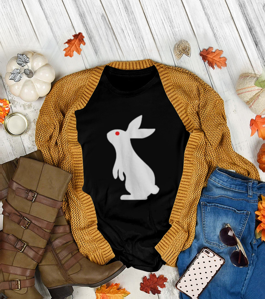 Feed Your Head White Rabbit Men's Black T-Shirt
