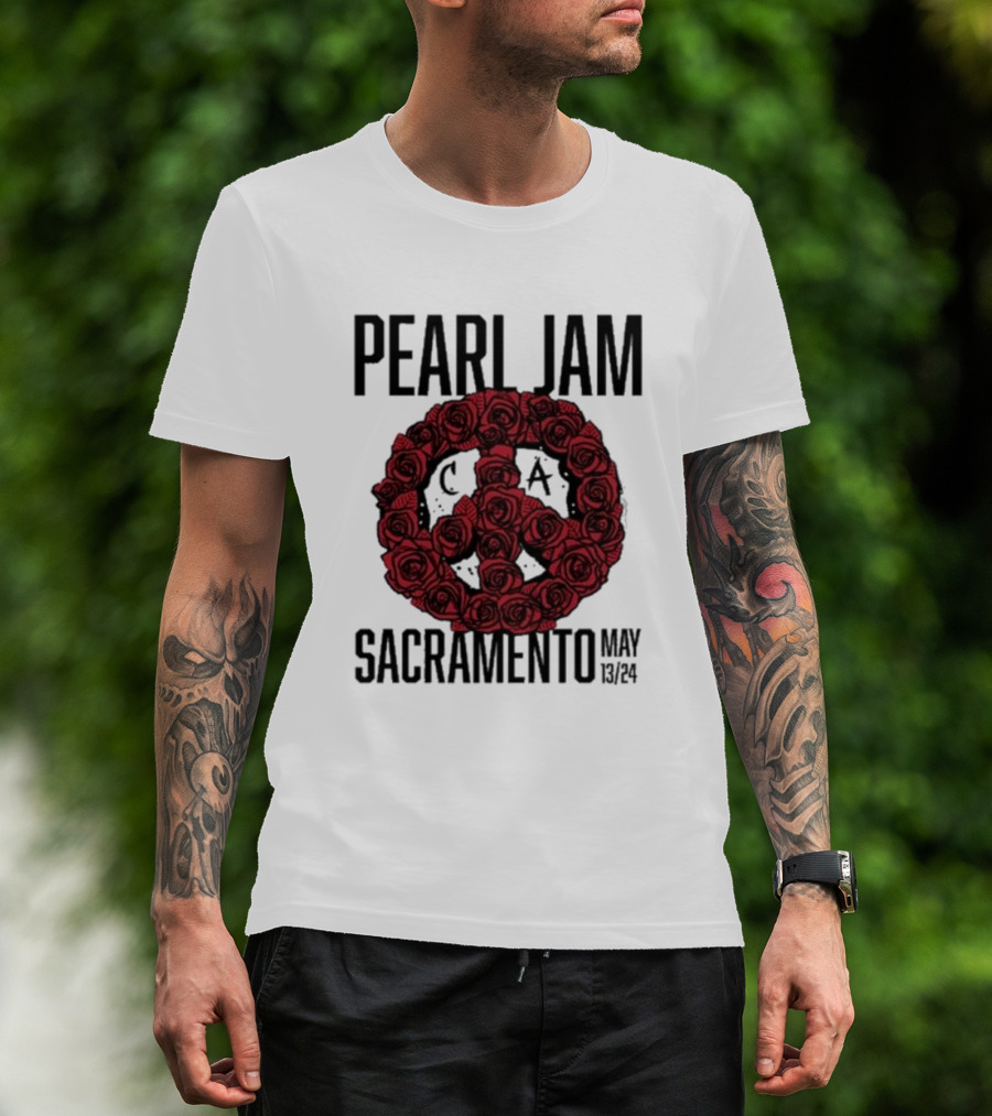 Pearl Jam Sacramento May 13 24 Roses Peace T-Shirt