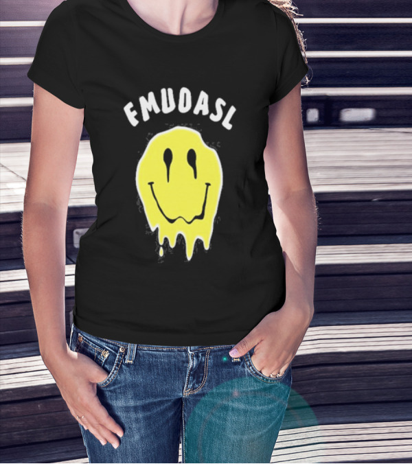 FMUOASL Dripping Smiley Face T-Shirt