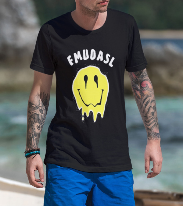 FMUOASL Dripping Smiley Face T-Shirt