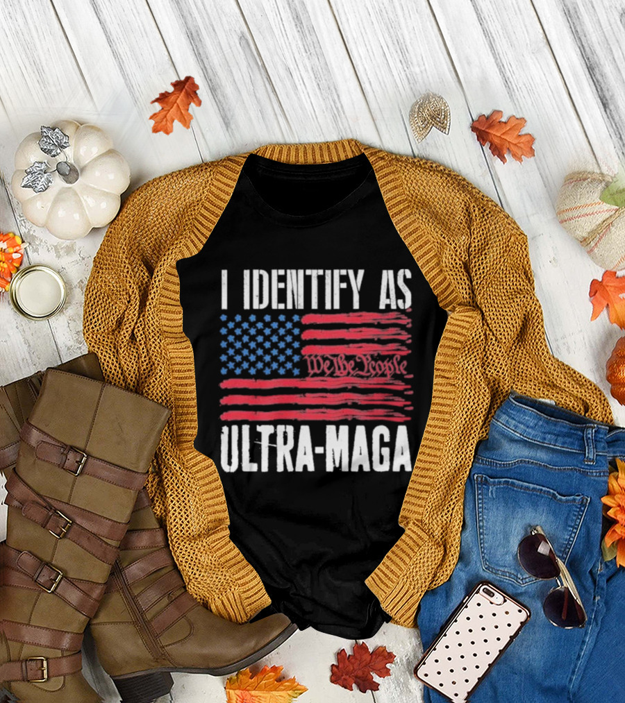 I Identify As Ultra Maga We the People Flag T-Shirt