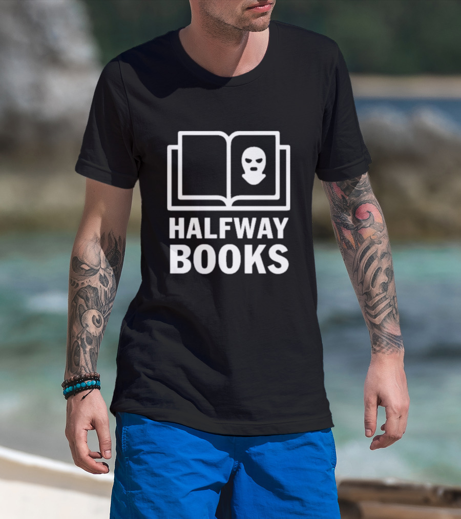 Shea Serrano Halfway Books Open Book Mask T-Shirt