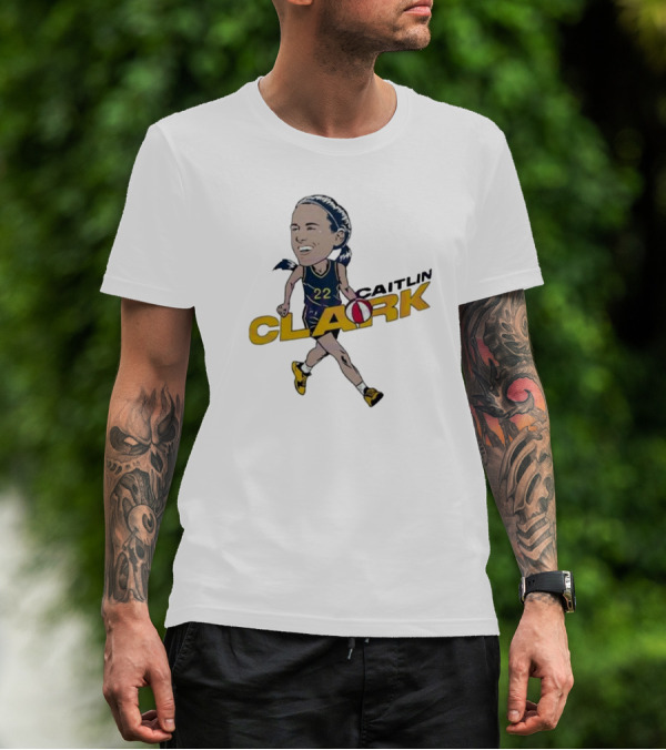 Indiana Fever Caitlin Clark 22 Basketball Cartoon Character T-Shirt