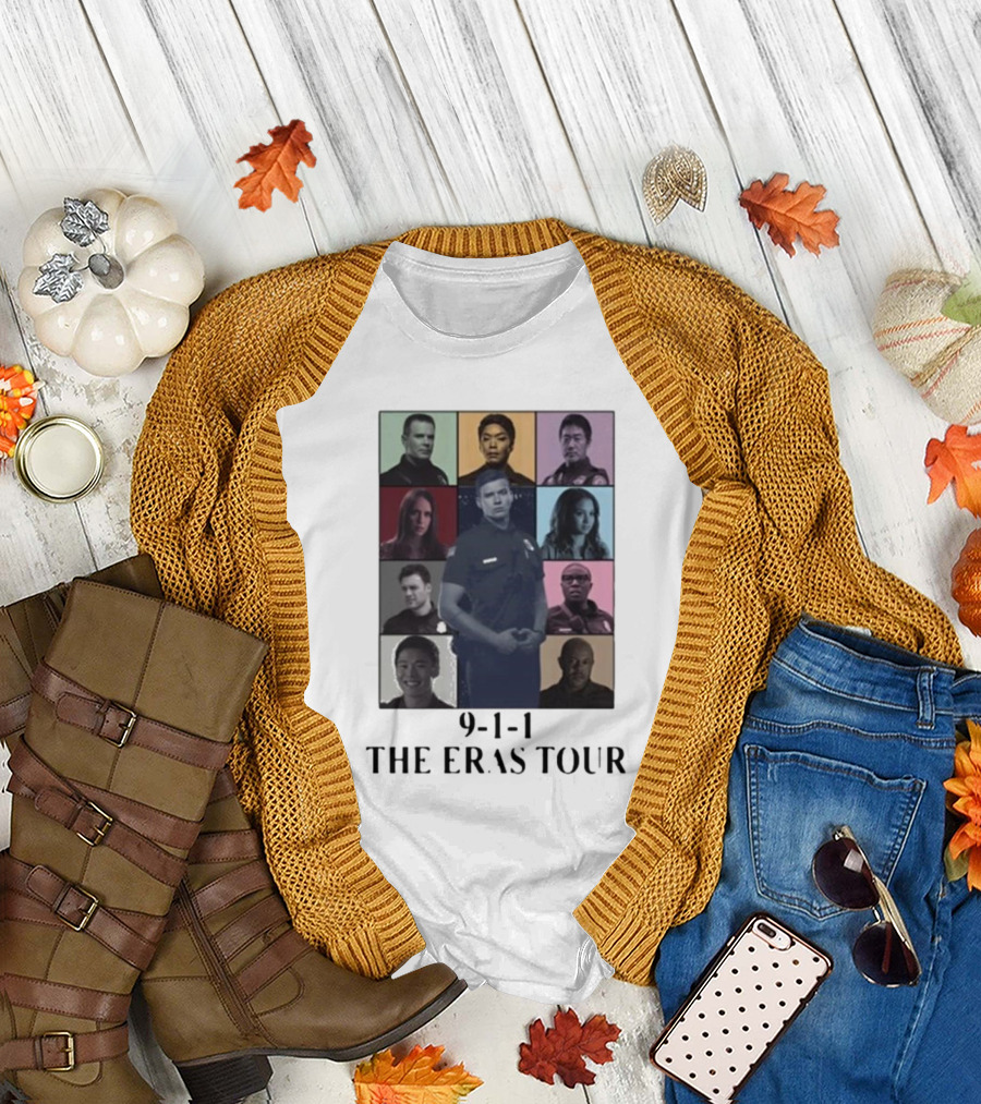 9-1-1 The Eras Tour Cast Montage T-Shirt