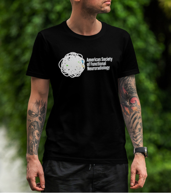 American Society Of Functional Neuroradiology Logo With Abstract Brain T-Shirt
