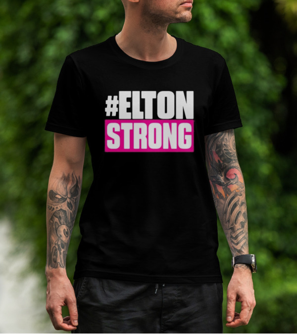 EltonStrong Pink And White Bold Text Design For Bayley Fans T-Shirt