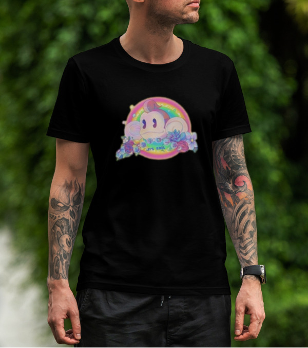 Quit Monkeying Around Let's Roll With Rainbow Monkey And Flowers T-Shirt