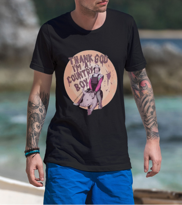 Thank God I'm A Country Boy Riding Pigman T-Shirt