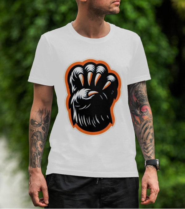 The Claw Foot Horror Paws Black Orange T-Shirt