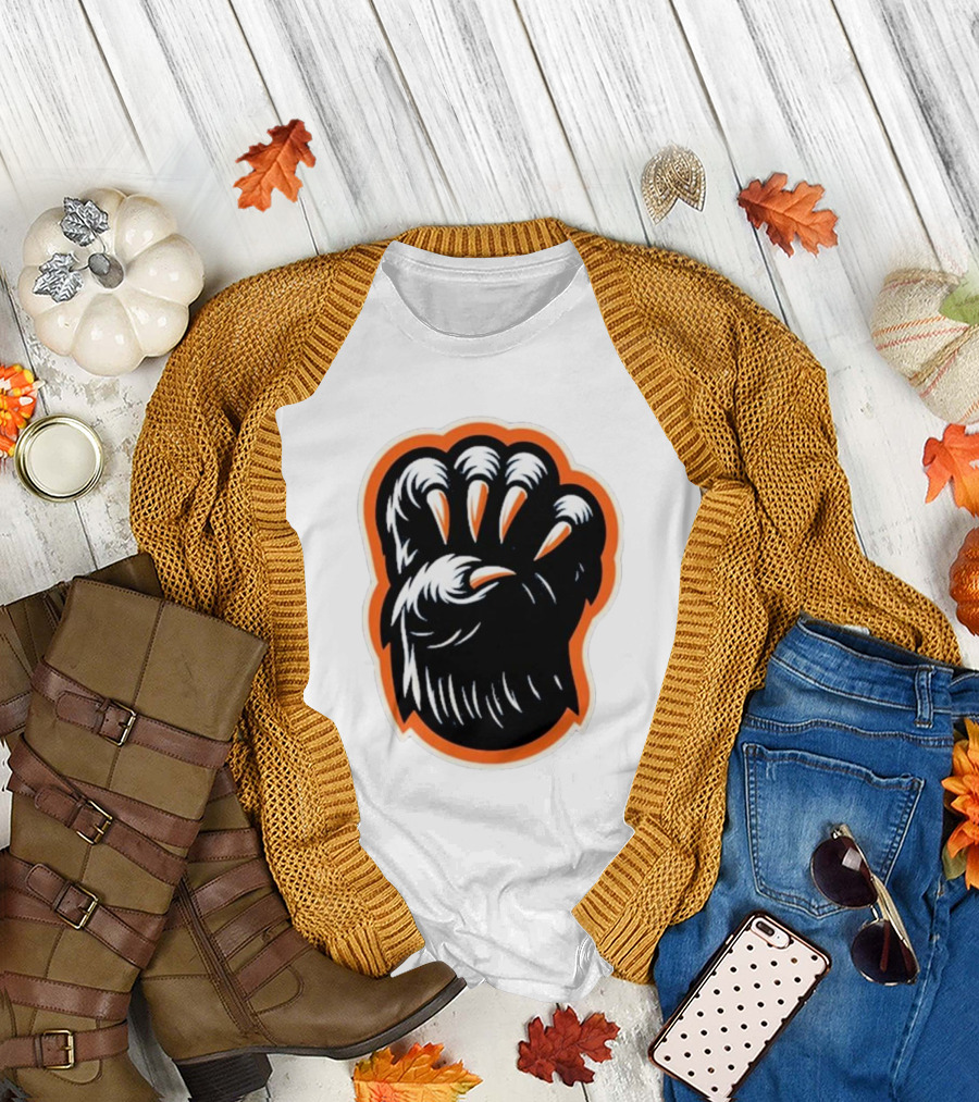 The Claw Foot Horror Paws Black Orange T-Shirt
