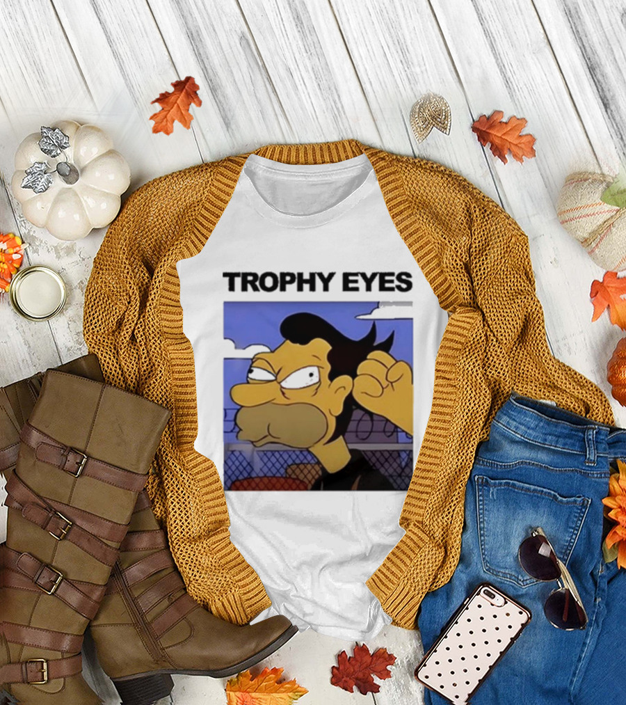 Trophy Eyes Angry Lenny Fence Background T-Shirt