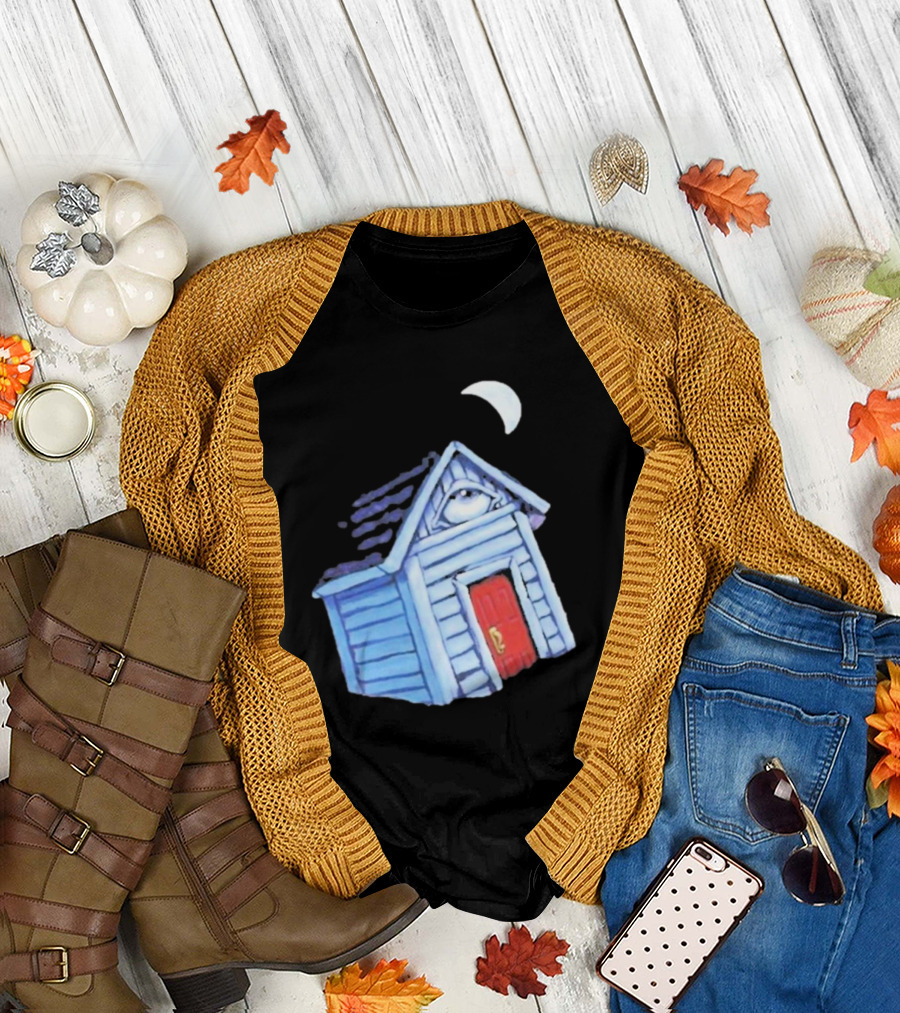 Turmoil Tinfoil Moon Eye House with Red Door T-Shirt