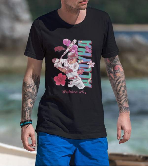 Wehiwa Aloyha Aloy Arkansas Baseball Flowers T-Shirt