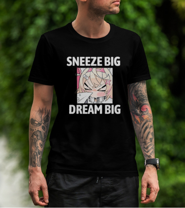 Sneeze Big Dream Big Mococo Anime Style Character T-Shirt