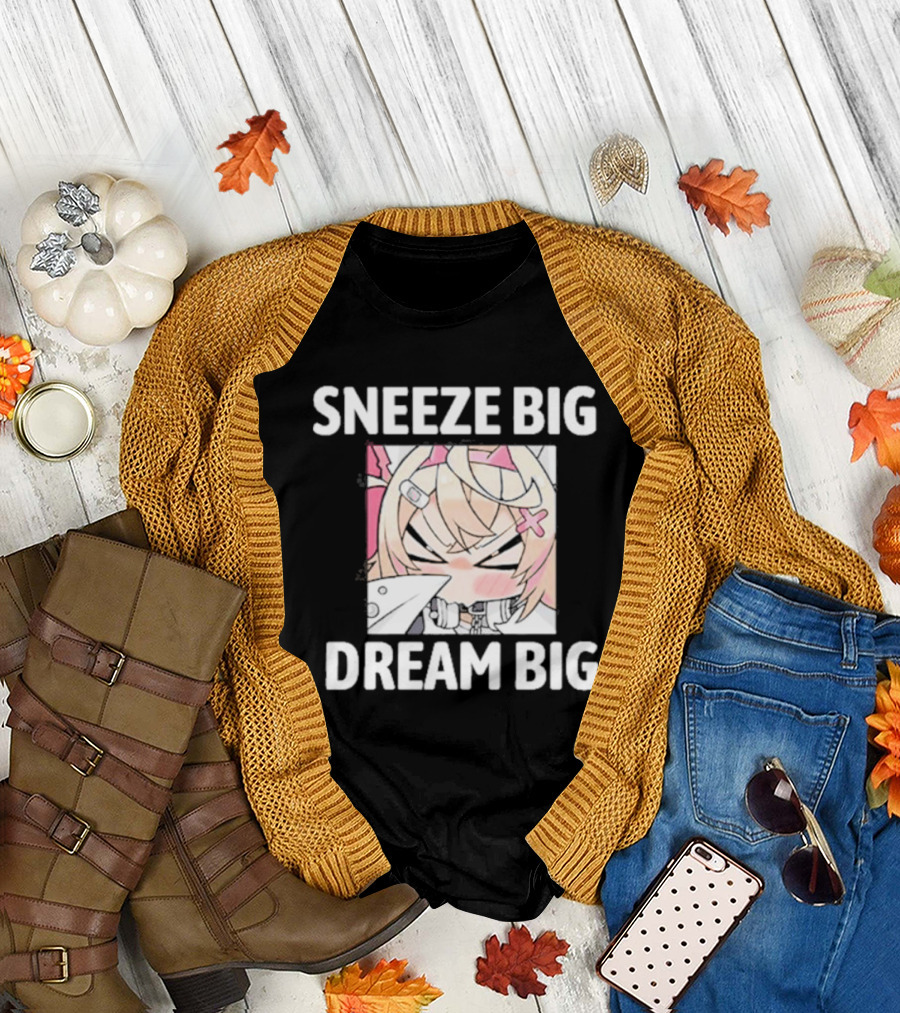 Sneeze Big Dream Big Mococo Anime Style Character T-Shirt