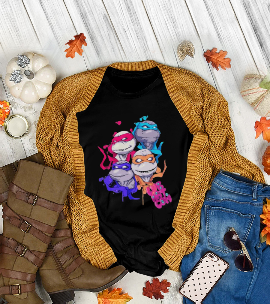 Neon TMNT Characters Pop T-Shirt