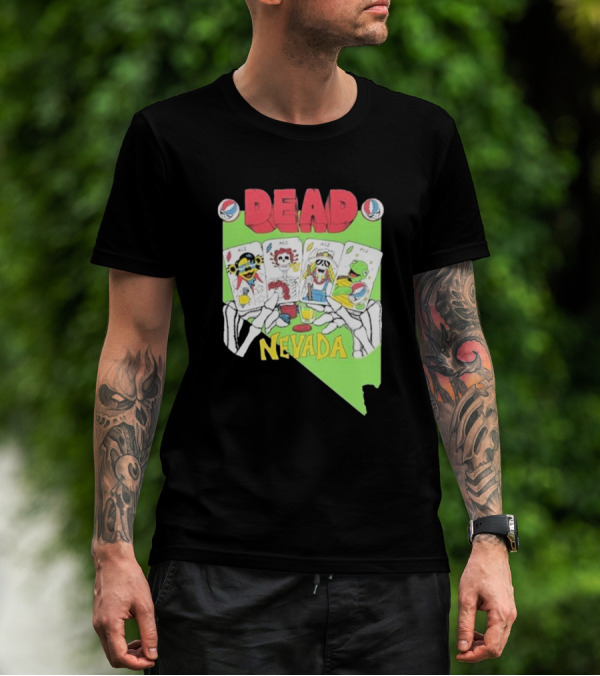 Dead Nevada United States Playing Cards Skeleton Hands T-Shirt
