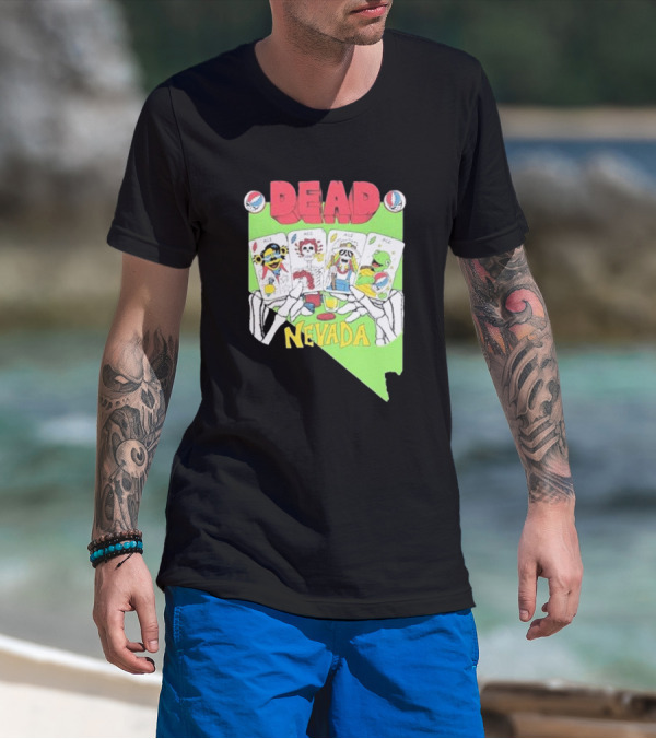 Dead Nevada United States Playing Cards Skeleton Hands T-Shirt