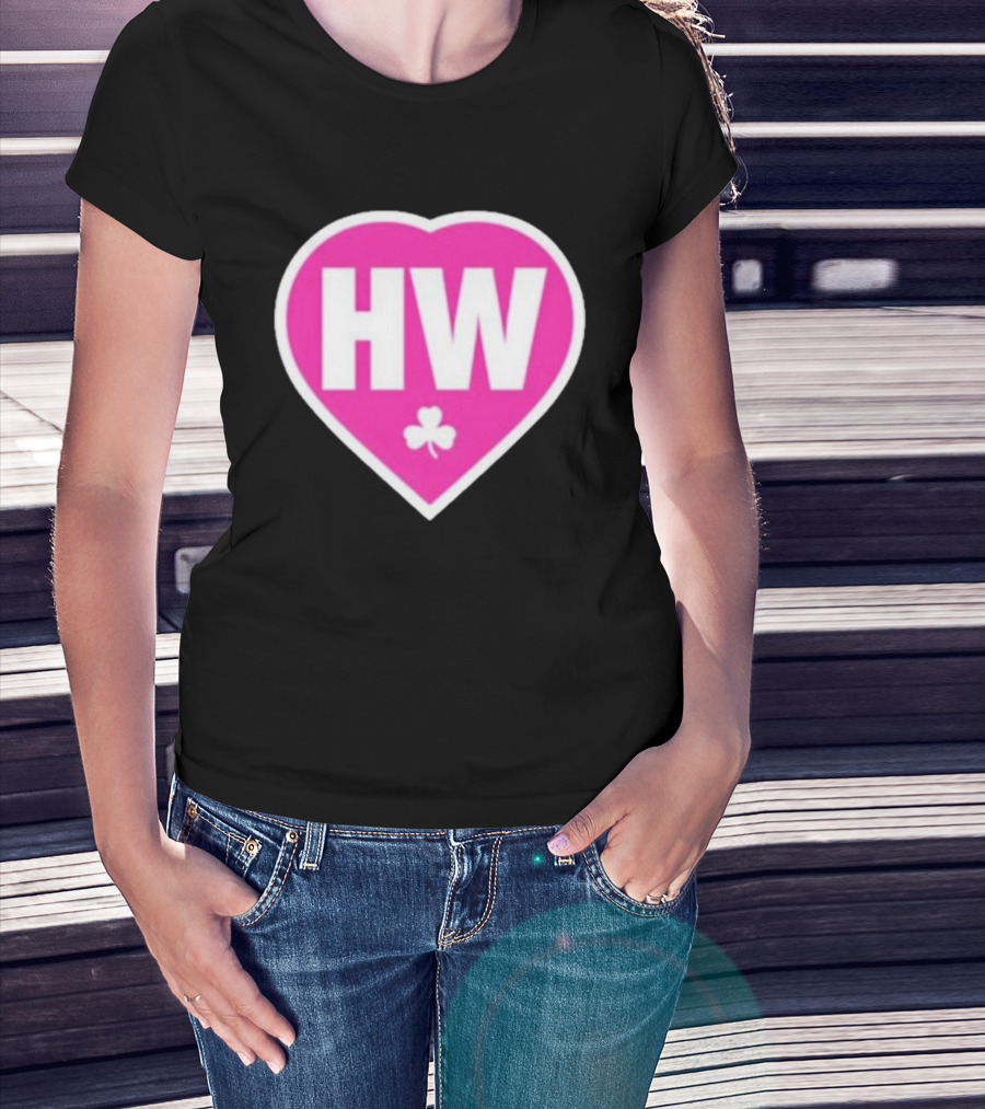 Celtics HW Heart With Pink Clover Move4Heather T-Shirt