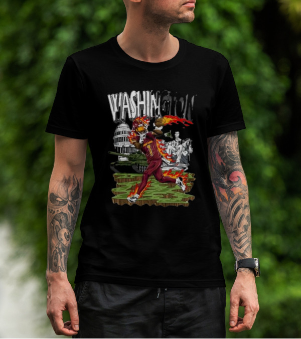 Washington Dark Horse Jd X Dh Football Fire Monuments T-Shirt