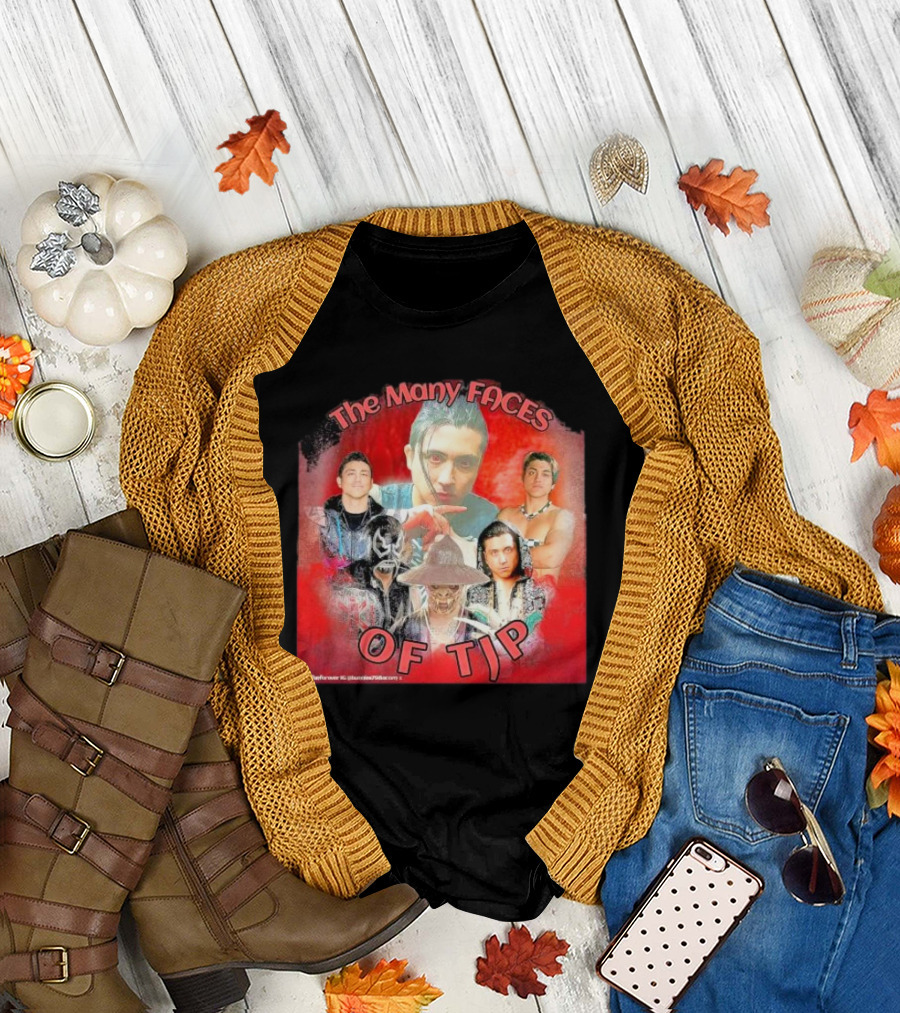 The Many Faces Of TJP Wrestler Transformations and Characters T-Shirt
