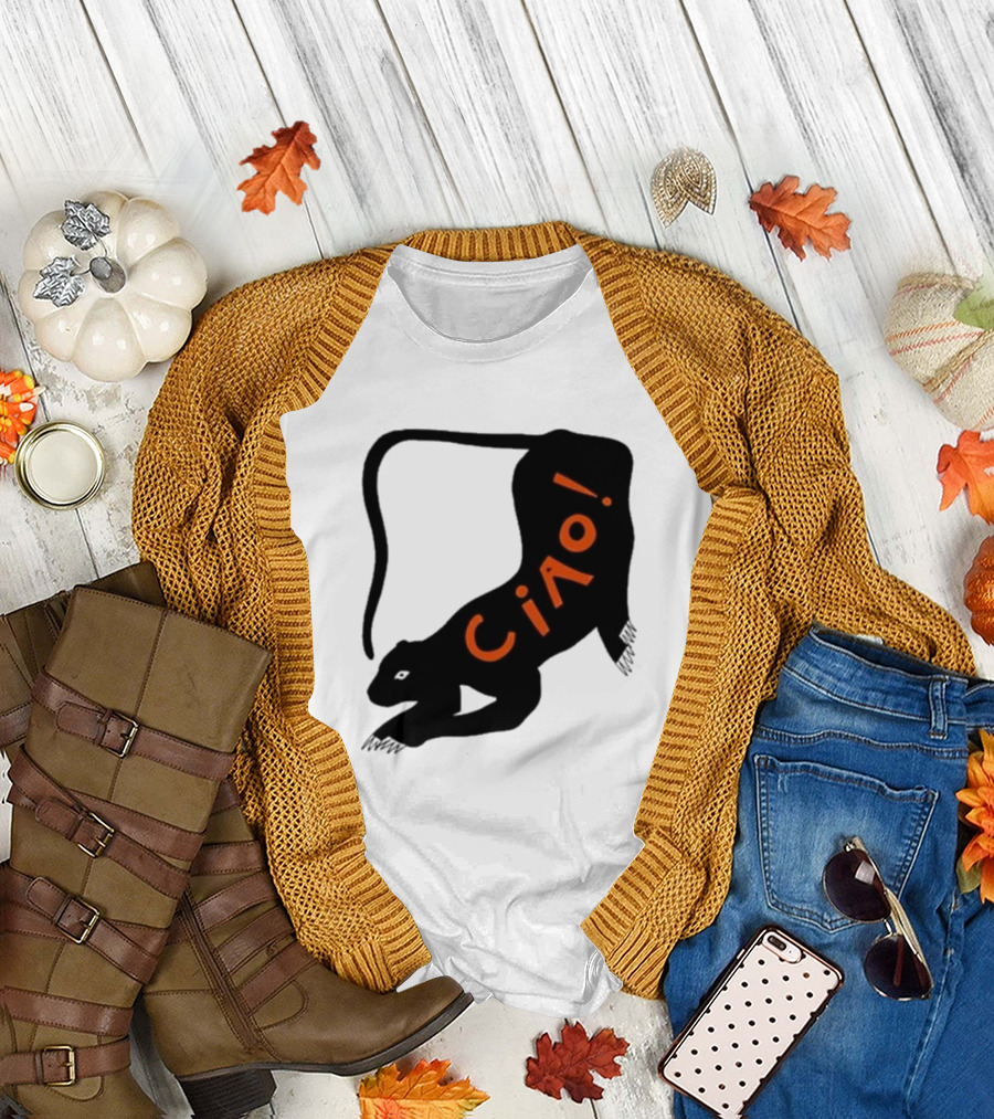 Elena Fiorenza Gatti Ciao Black Cat T-Shirt