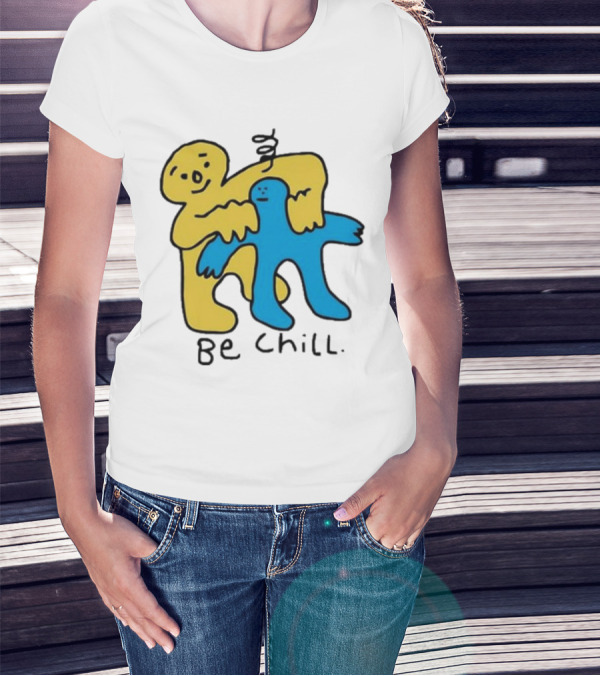 Iwantmyhoney Be Chill Yellow And Blue Figure Hugging T-Shirt