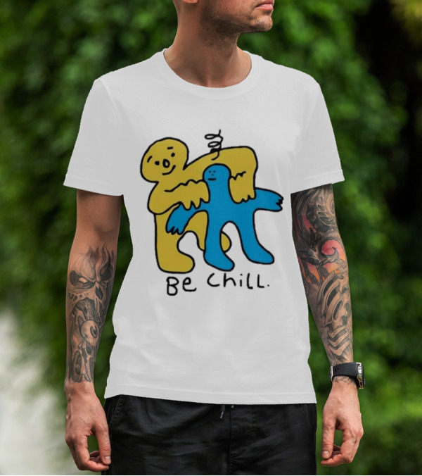 Iwantmyhoney Be Chill Yellow And Blue Figure Hugging T-Shirt