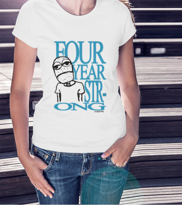 FOUR YEAR STRONG Band Logo With Masked Character T-Shirt