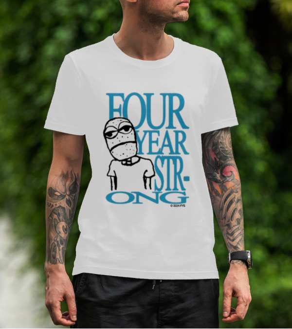 FOUR YEAR STRONG Band Logo With Masked Character T-Shirt