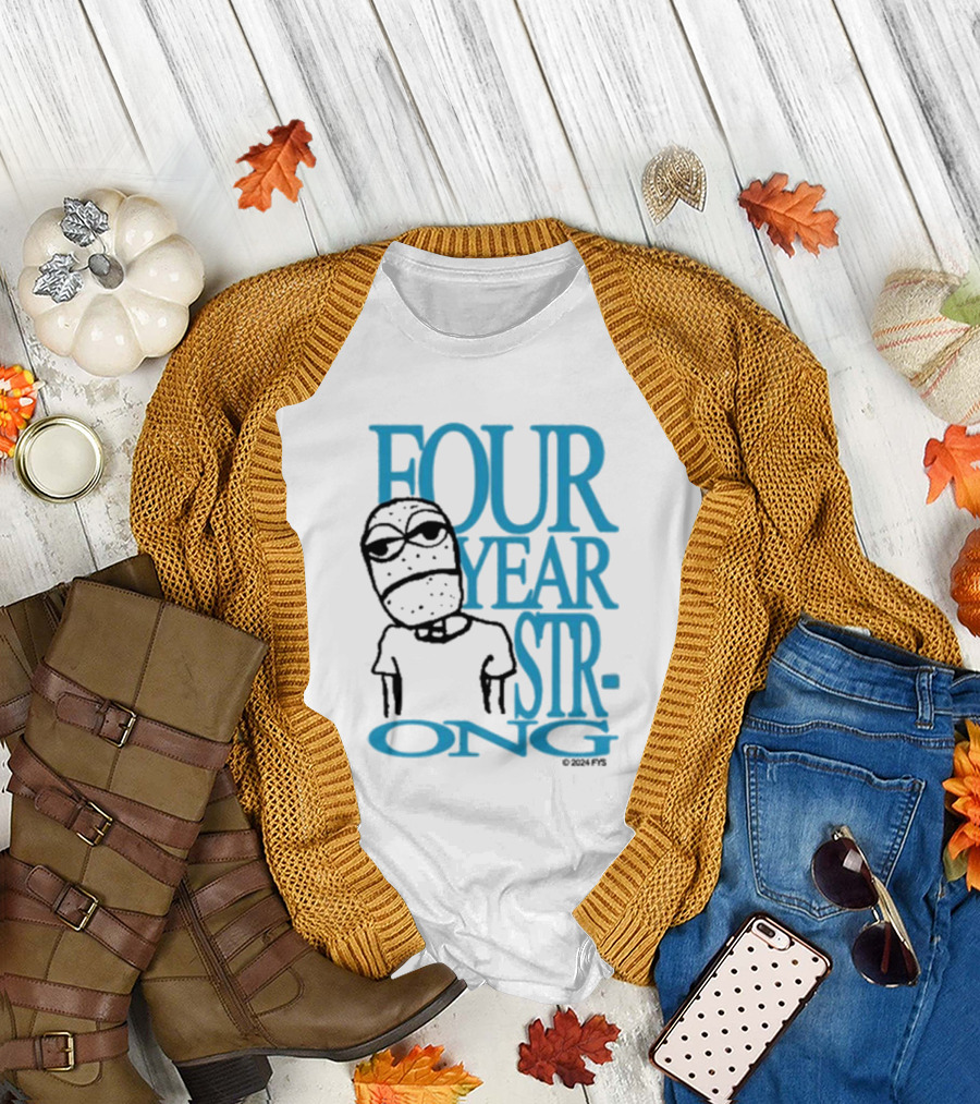 FOUR YEAR STRONG Band Logo with Masked Character T-Shirt
