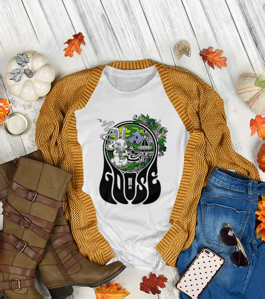 Goose Wonderland Psychedelic Rabbit Forest Portal T-Shirt