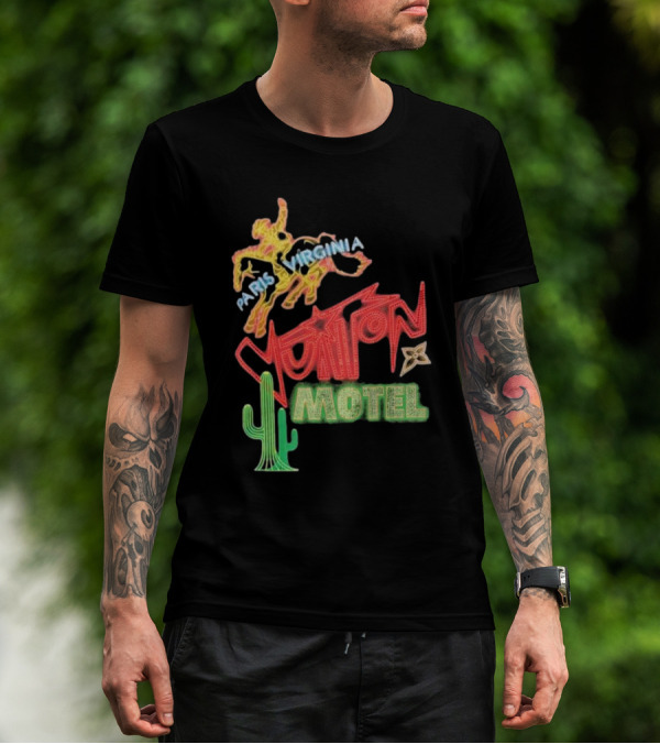 Paris Virginia Vuitton Motel Neon Cactus Cowboy Retro Sign T-Shirt