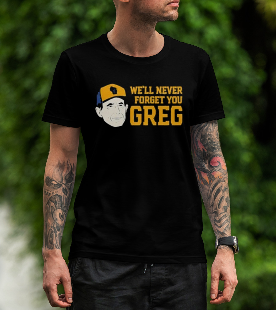 Reviewing The Brew Craig Counsell We’ll Never Forget You Greg Wisconsin Icon T-Shirt