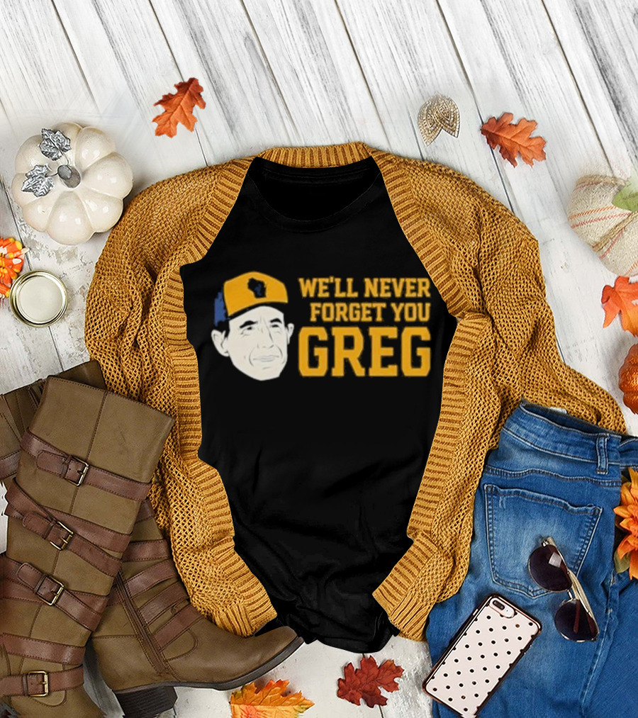 Reviewing The Brew Craig Counsell We’ll Never Forget You Greg Wisconsin Icon T-Shirt