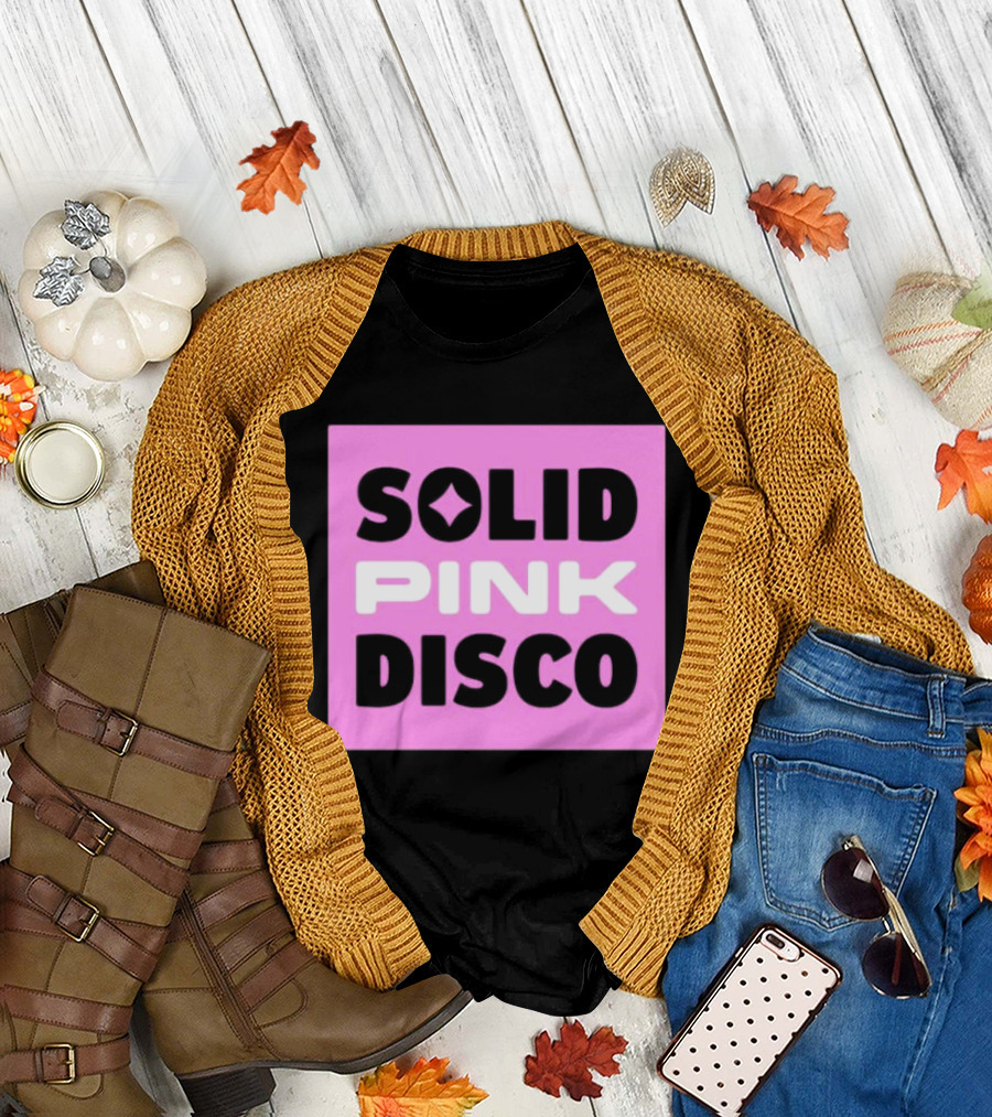 SOLID PINK DISCO Starburst Retro Block T-Shirt