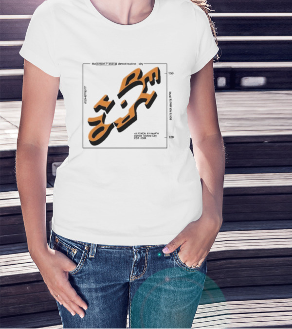 Movement Festival Detroit Techno City EST 2000 45 Heavy Latitude Longitude Coordinates T-Shirt