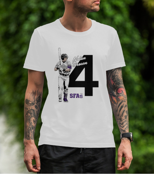 Nolan Brown 4 SFA Baseball Player T-Shirt