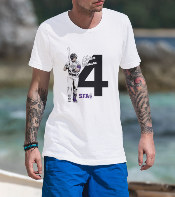 Nolan Brown 4 SFA Baseball Player T-Shirt