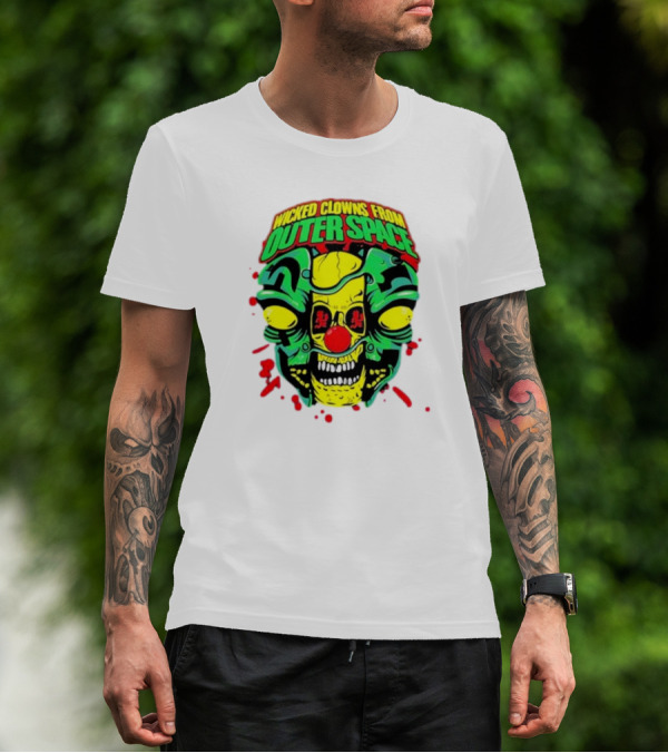 Wicked Clowns From Outer Space Psychopathic Vault ICP Split Face Alien T-Shirt