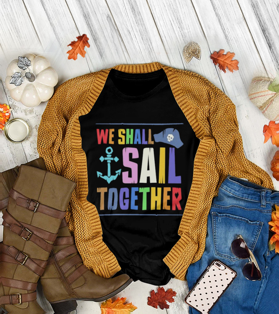 Sea of Thieves We Shall Sail Together Pride Anchor Skull Hat T-Shirt
