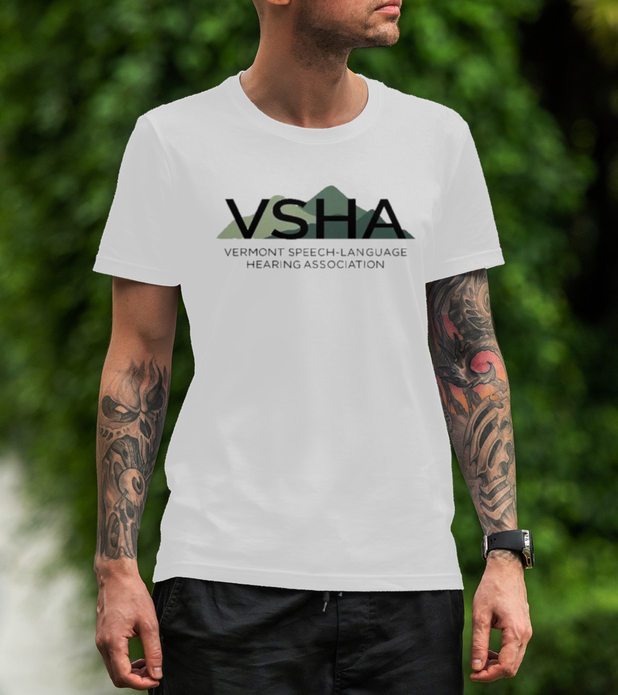 VSHA Vermont Speech-Language Hearing Association Mountain T-Shirt